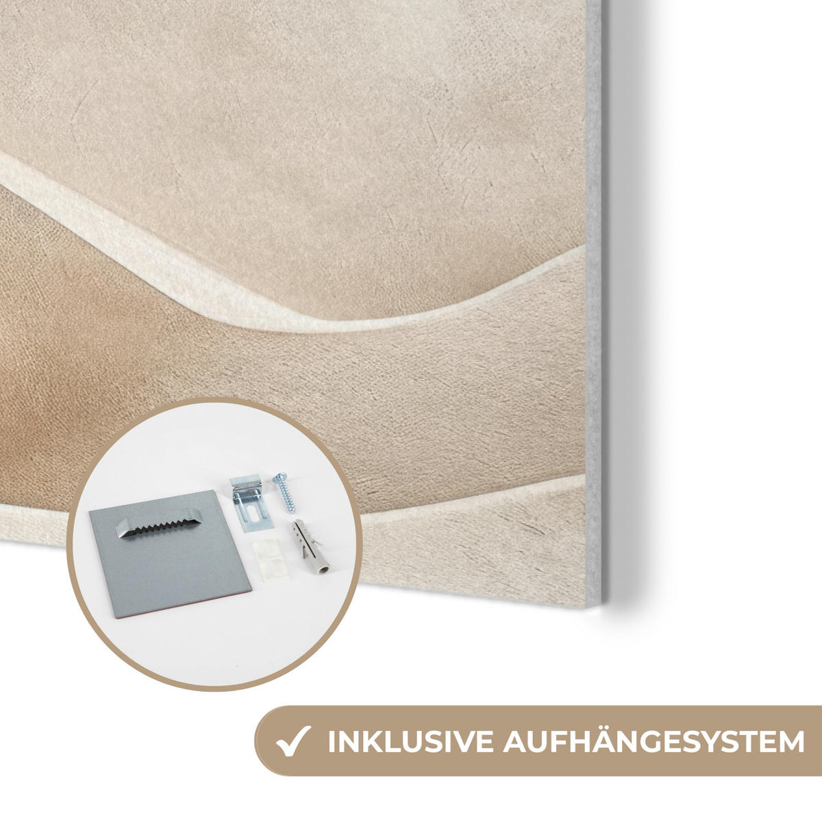 AKUSTIKBILD Beige - Natur - Abstrakt - Modern Akustikpaneele 90x60 cm - Beige, Kunststoff (90/60/0.9cm) - MuchoWow