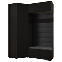 GARDEROBEN-SET 236,7/181,7/47 - Schwarz, Holz/Metall (181.7/236.7/47cm) - Abiks Möbel