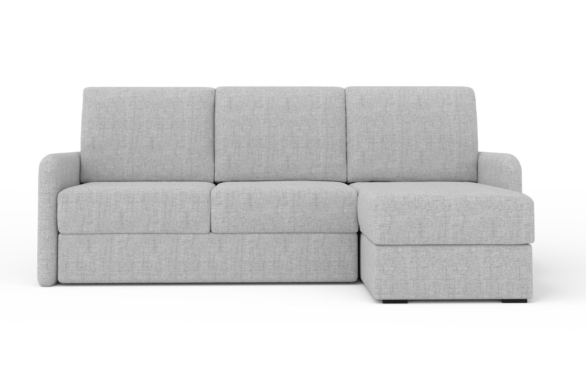 ECKSOFA BIANCO 215 cm breit in Stoff Grau rechts - Grau, Holzwerkstoff/Textil (215/145cm) - Deine Möbel 24