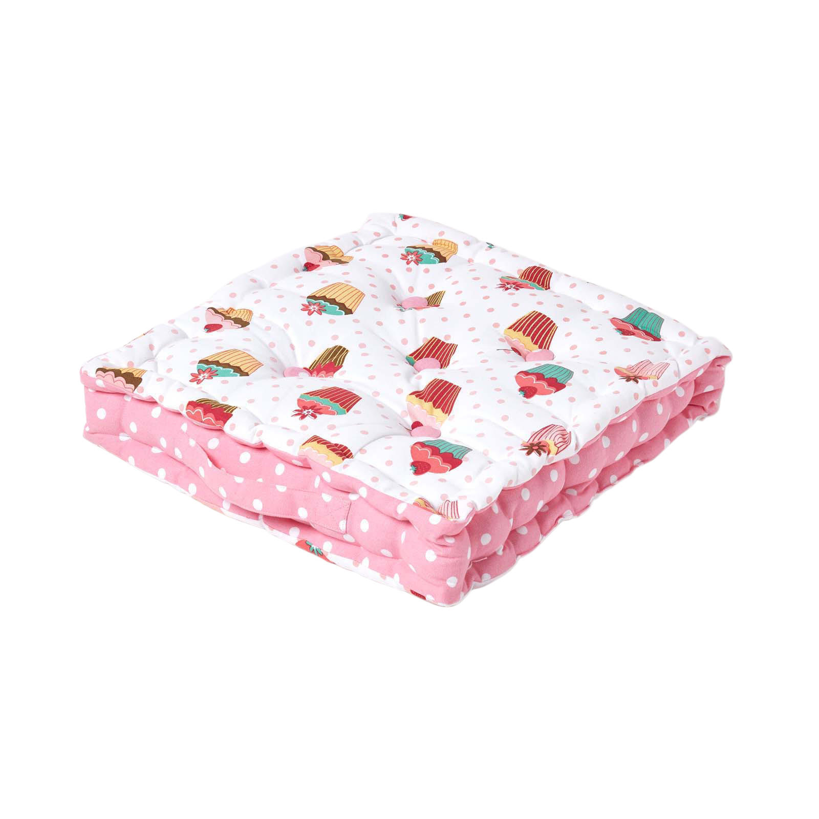 SITZKISSEN Cupcakes rosa 40/40/8 cm - Rosa, Textil (40/40/8cm) - Homescapes