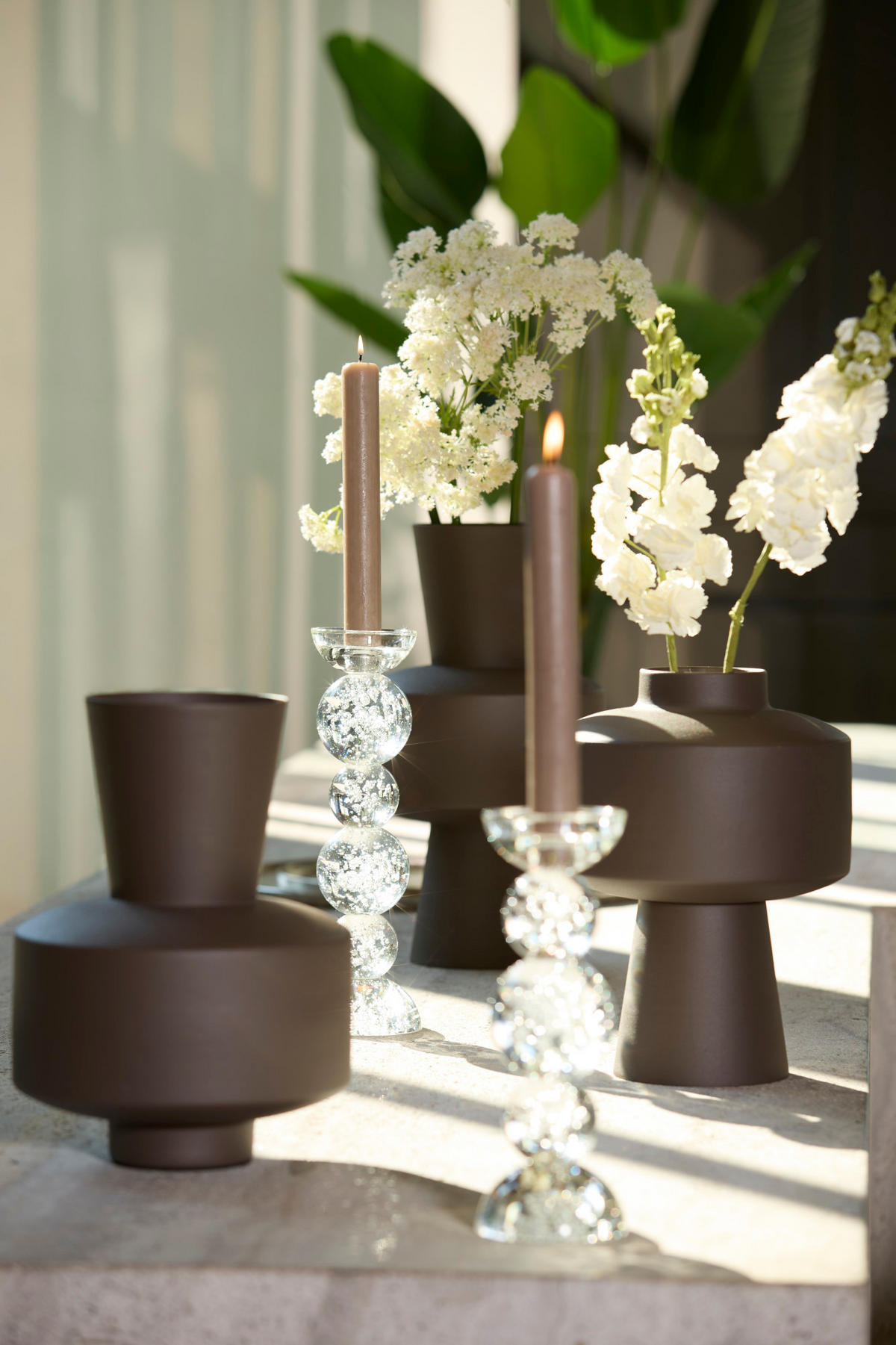 KERZENHALTER Itinga Hell Ø9,5/34 cm - Transparent, Glas (9.5/34/9.5cm) - Light & Living