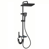 ÜBERKOPFBRAUSESET Digitalanzeige LED Kupfer Glas Regendusche, schwarz - Schwarz, Metall (20/135/31cm) - Bextcok