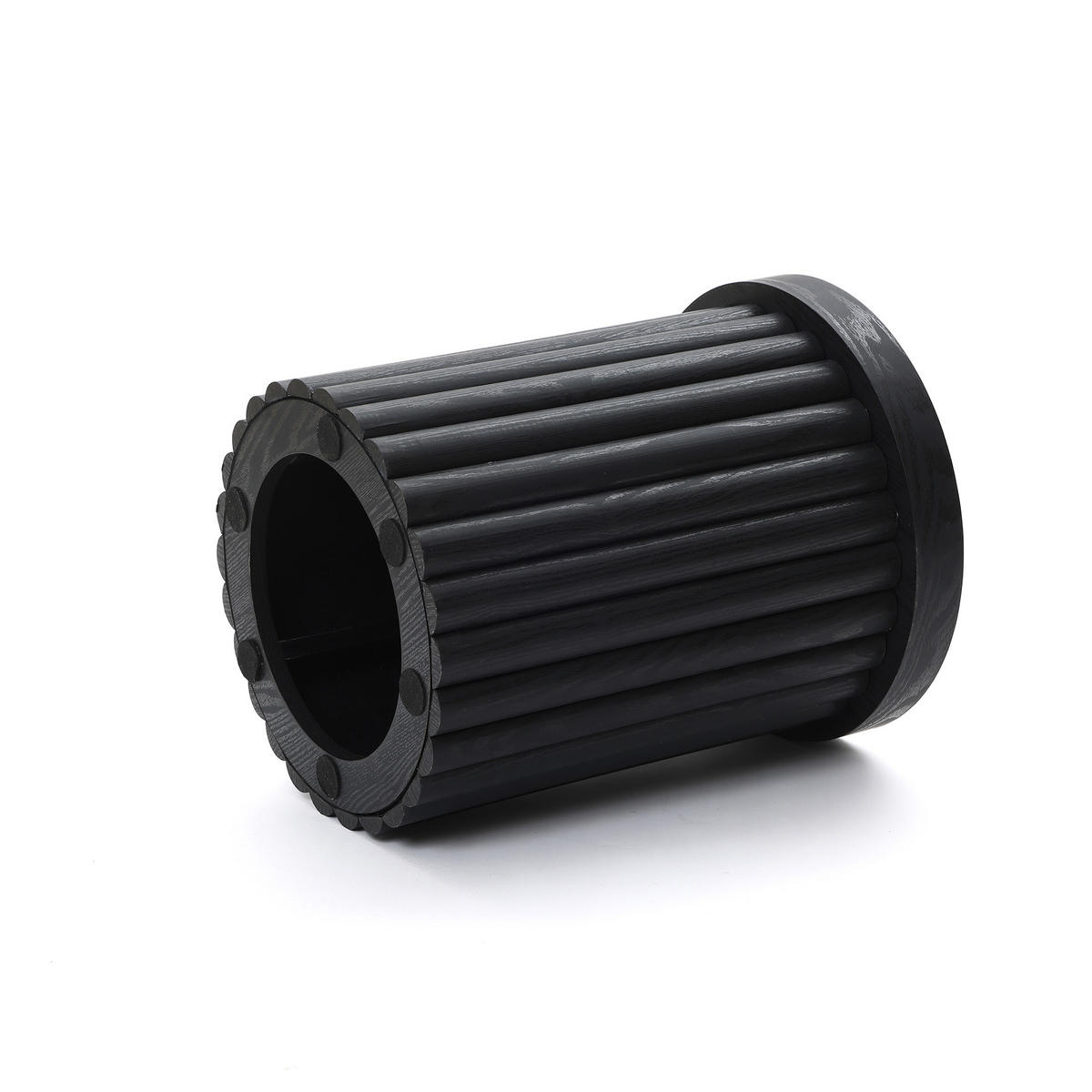 BEISTELLTISCH Modern mit zylindrischem Fuß, Schwarz, Holz | Ø40 x H50 cm - Schwarz, Holz (40/40/50cm)