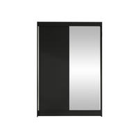 SCHWEBETÜRENSCHRANK Lino I - Schwarz, Holzwerkstoff/Metall (120/200/58cm) - MIRJAN24