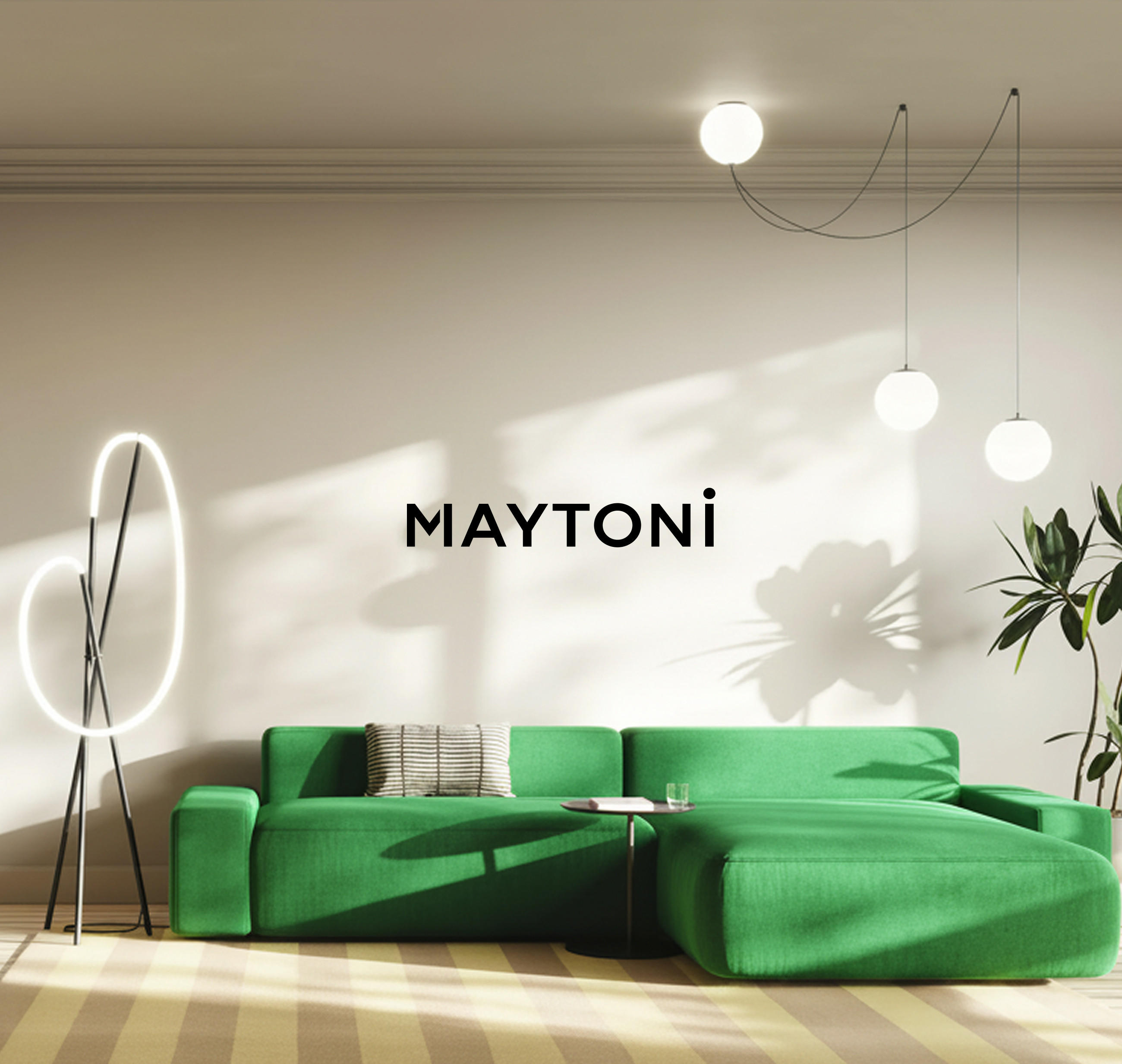 Deckenleuchten von Maytoni in einem stilvollen Innenraum, die modernes Design und gemütliche Atmosphäre im Raum schaffen.