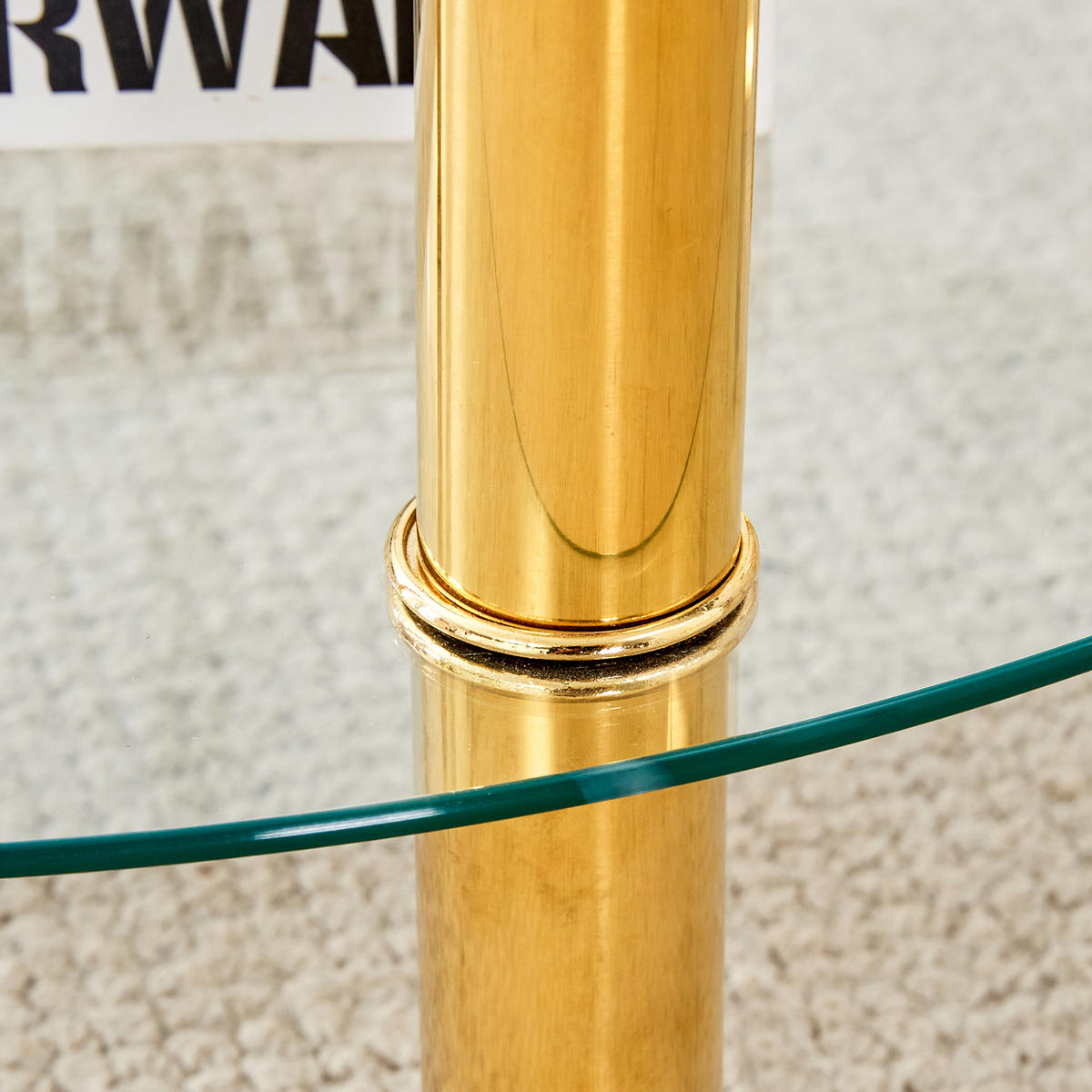 COUCHTISCH 2-stufig Ø 70/60 cm Glas Metall Gold - Braun, Metall (70/70/42cm) - Meubliv