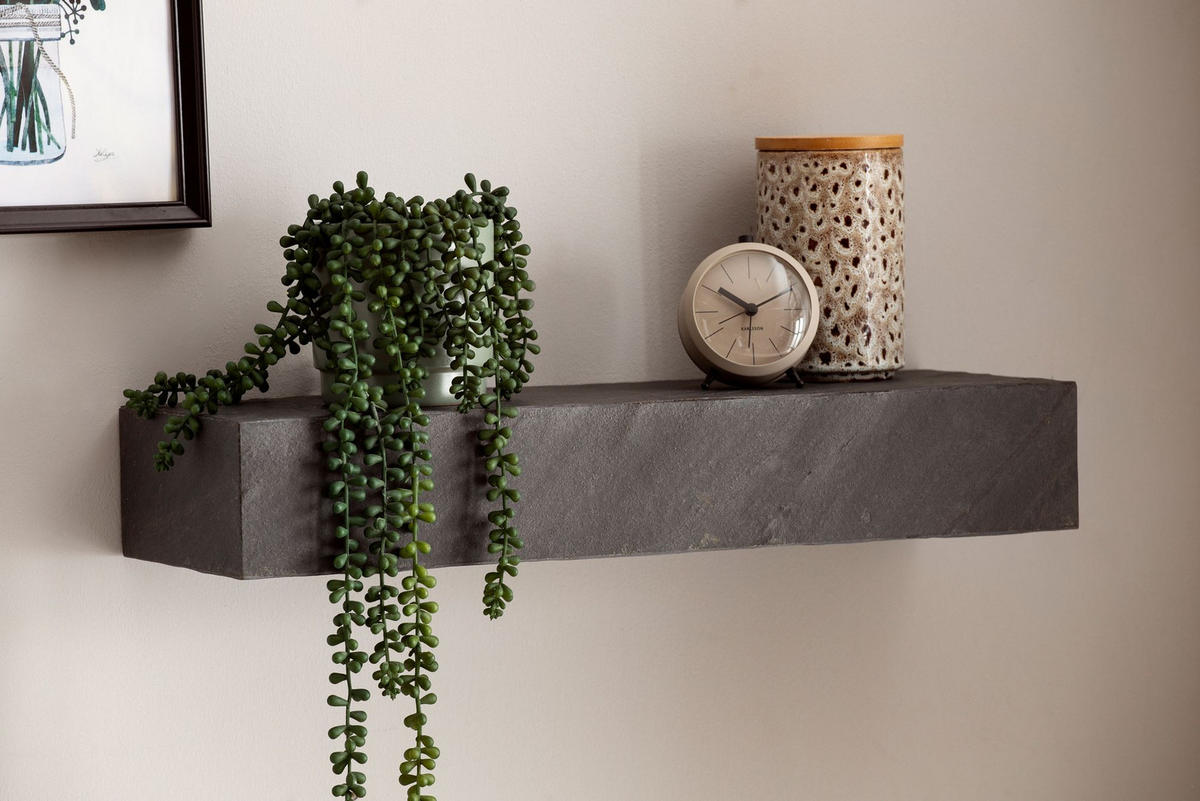 WANDREGAL Mango Massivholz Steinoptik Rechteckig Modern, Grau 60x20x10 cm - Grau, Holz (60/10/20cm) - KADIMA DESIGN