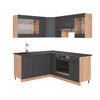 ECKKÜCHE Fame-Line Anthrazit Landhaus/Goldkraft Eiche 160 x 190 cm AP Anthrazit - Dunkelgrau/Eiche Wotan, Holzwerkstoff (190/81.6/60cm) - Vicco