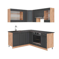 ECKKÜCHE Fame-Line Anthrazit Landhaus/Goldkraft Eiche 160 x 190 cm AP Anthrazit - Dunkelgrau/Eiche Wotan, Holzwerkstoff (190/81.6/60cm) - Vicco