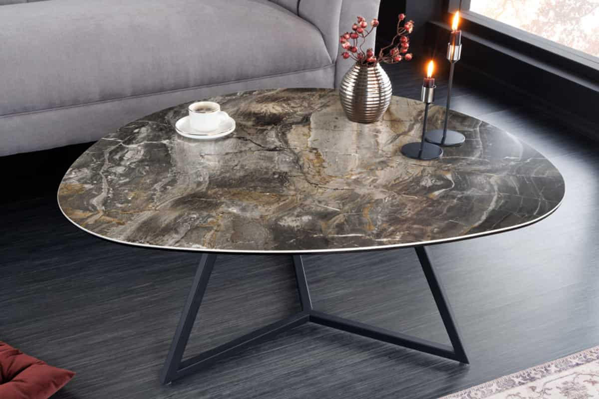 COUCHTISCH MARVELOUS Marmor rechteckig Taupe 90cm - Taupe, Glas/Keramik (75/90/40cm) - riess-ambiente