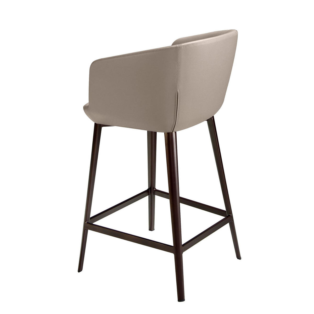 BARHOCKER Grauer Kunstlederhocker 56/53/91 cm - Braun/Grau, Leder (56/91/53cm) - ANGEL CERDA