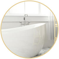 BADEZIMMERSPIEGEL DE-09267 rund 70 cm mit Goldrahmen Gold - Goldfarben, Metall (70/2.5/70cm) - ComfortXL