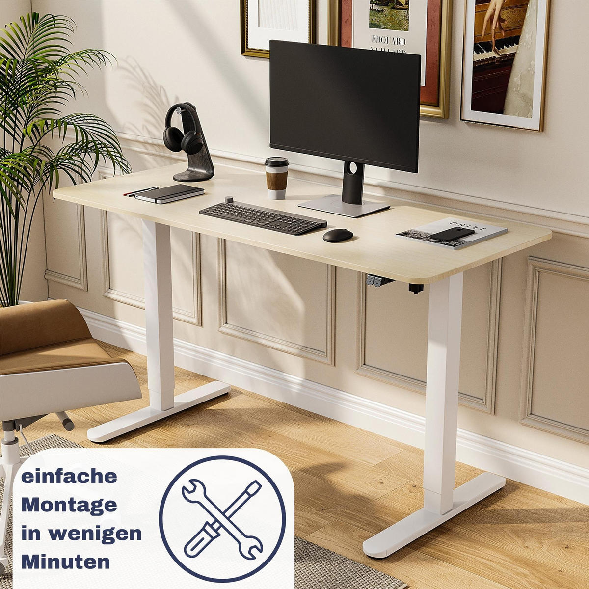 TISCHGESTELL HÖHENVERSTELLBAR UP30 weiss - Weiß, Metall (59/135/116cm) - Albatros