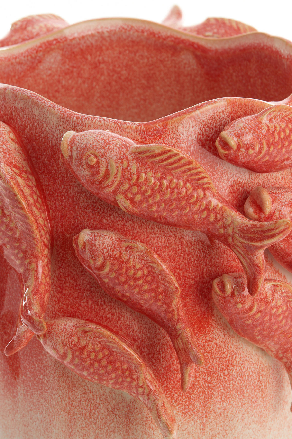 VASE Fisch Rot 29/28/36,5 cm - Rot, Keramik (36.5cm) - Light & Living