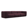4-SITZER-SOFA Chenille Stoff Rot - Rot/Weinrot, Kunststoff/Textil (319/70/89cm) - Makamii