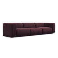 4-SITZER-SOFA Chenille Stoff Rot - Rot/Weinrot, Kunststoff/Textil (319/70/89cm) - Makamii