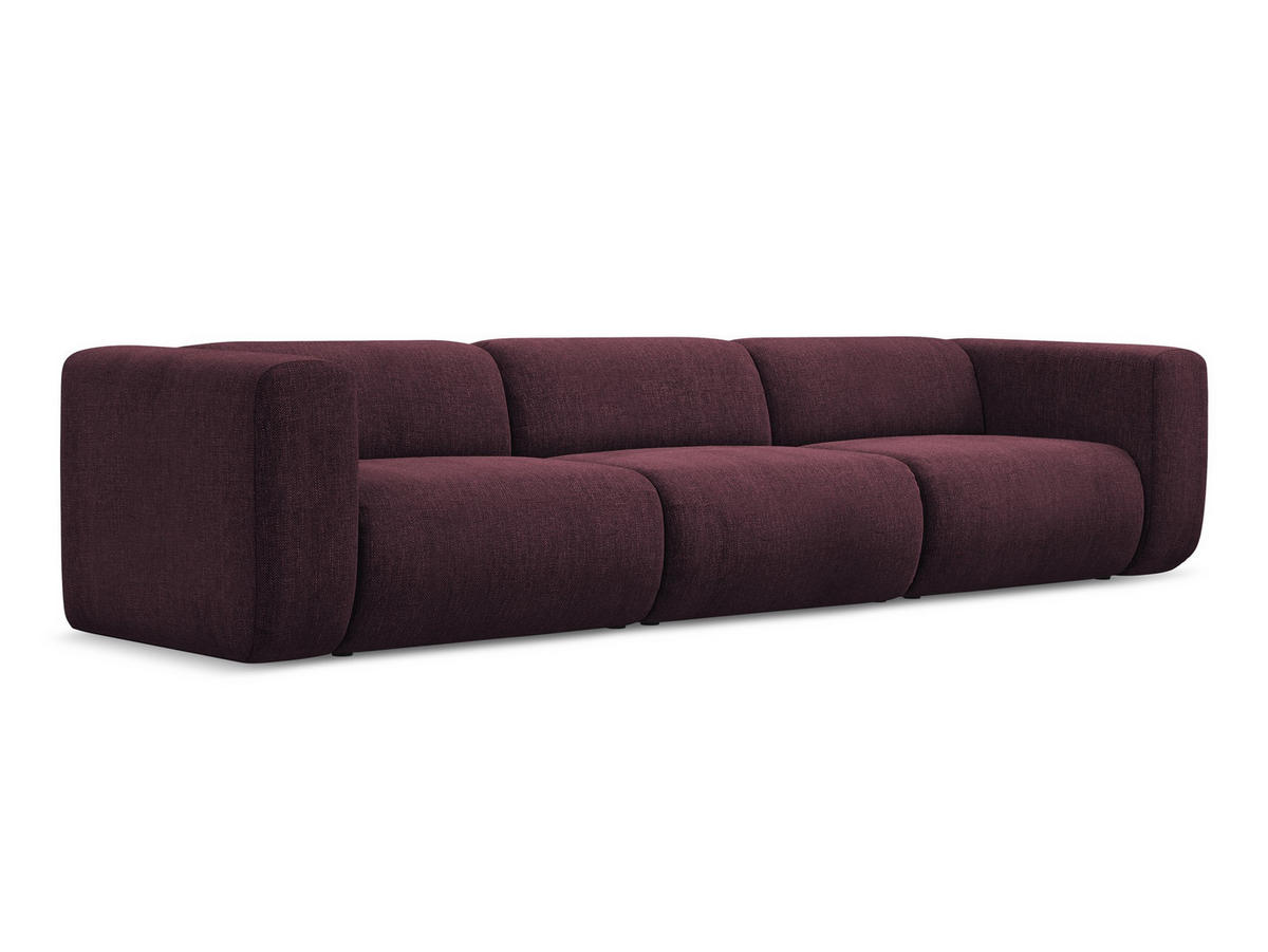 4-SITZER-SOFA Chenille Stoff Rot - Rot/Weinrot, Kunststoff/Textil (319/70/89cm) - Makamii