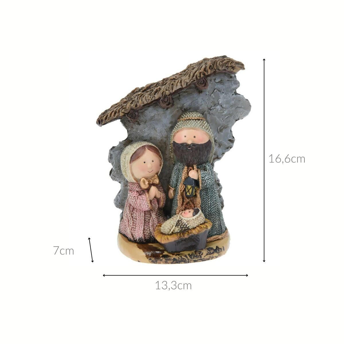 WEIHNACHTSSZENE Klein 16 cm - Multicolor, Kunststoff (7/16.6/13.3cm) - Home Styling Collection