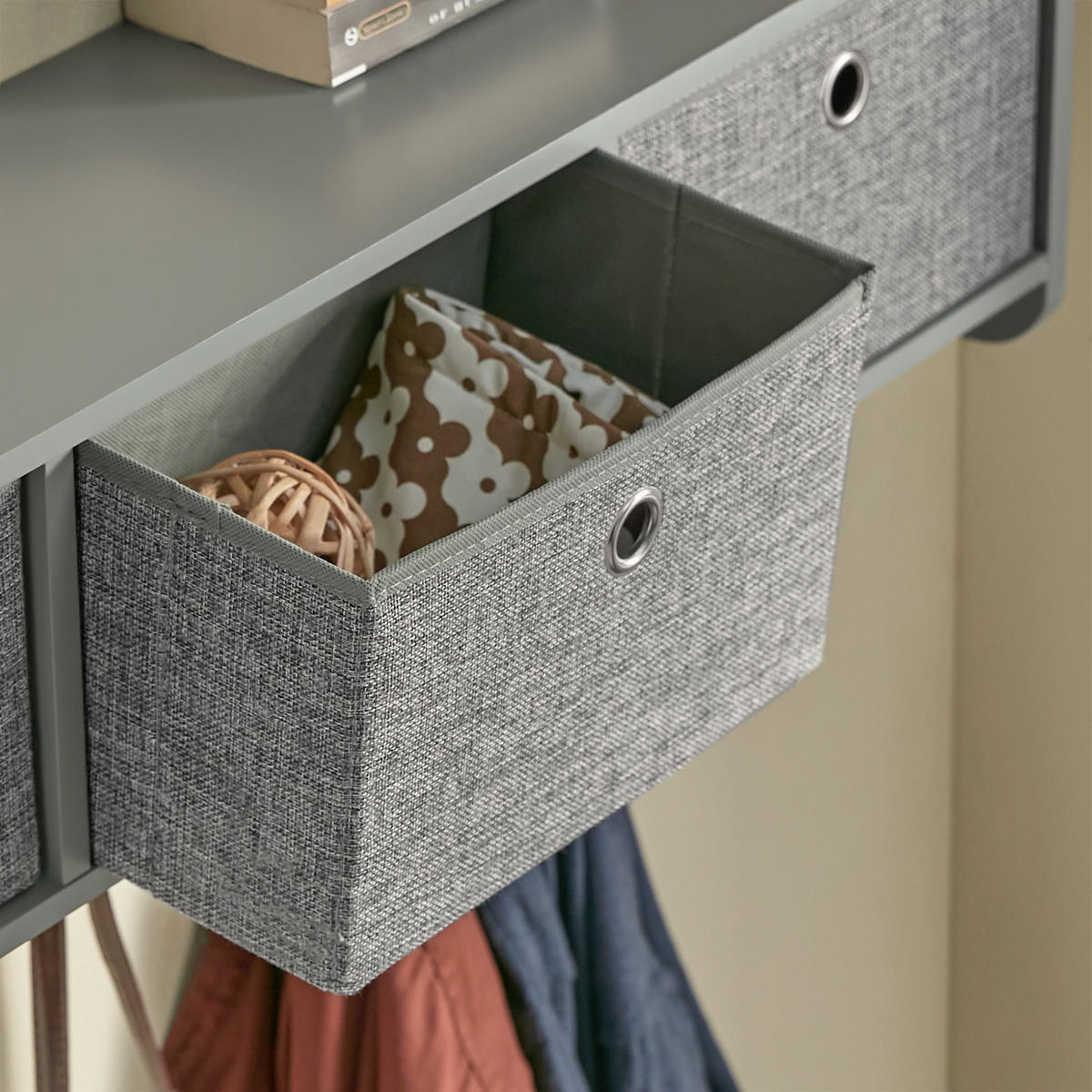 WANDGARDEROBE Grau - Grau, Holzwerkstoff (100/30/20cm) - SoBuy