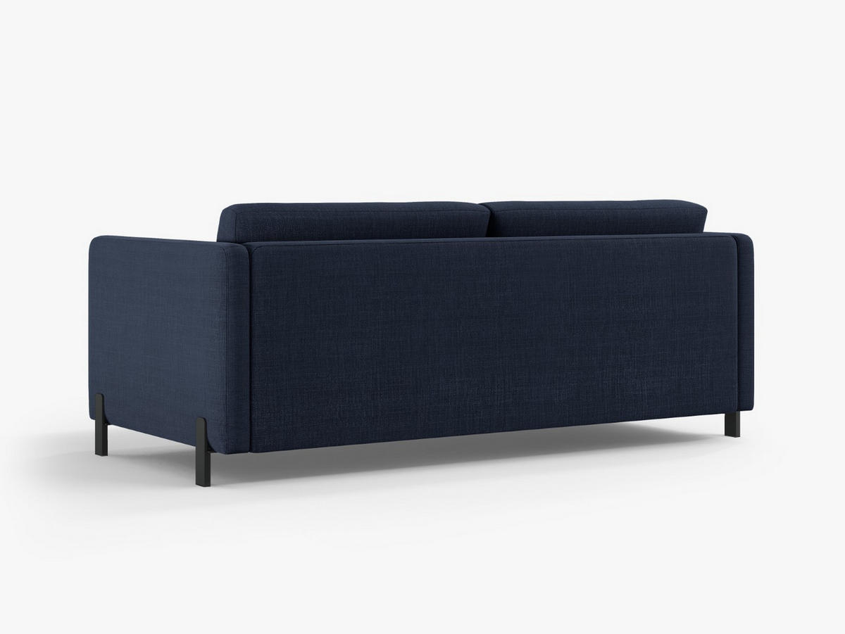SOFA ausklappbar Gloria aus strukturiertem Stoff blau 3 Sitzplätze - Blau, Textil (102/80/202cm) - Micadoni