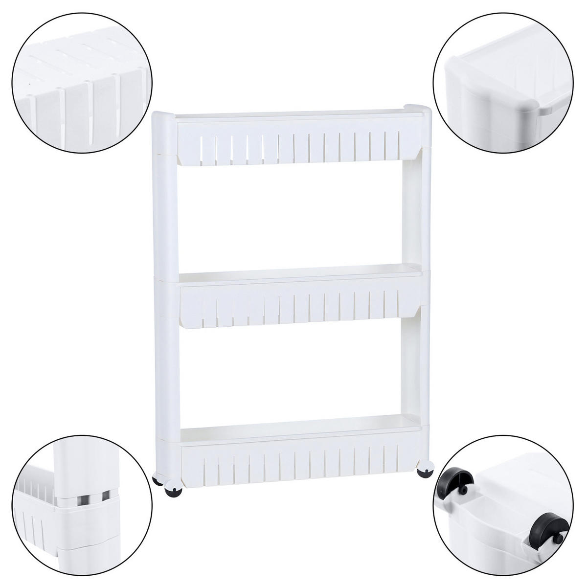 ROLLWAGEN für Gewürze - Weiß, Kunststoff (12/71/54cm) - Intirilife