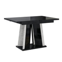 ESSTISCH Ausziehbar 120 - 160 cm Schwarz Hochglanz - Schwarz Hochglanz/Grau, Holzwerkstoff (120/80/75cm) - PROSPERO