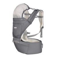 BABYTRAGE Chloe 3 in 1 grau weiss Hüftsitz, 8 Tragepositionen, Bauch- und Rückentrage, ab 5 Monate - Grau, Textil (25/15/39cm) - Kikka boo