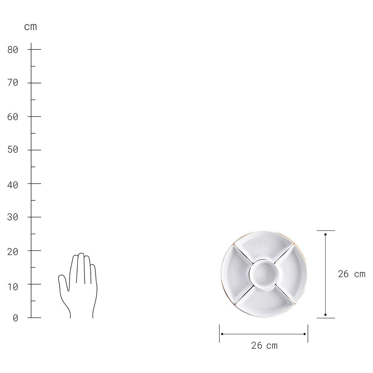 SNACKSCHALEN-SET (6-teilig) Appetizer - Weiß, Keramik (26/26/4.5cm) - Butlers