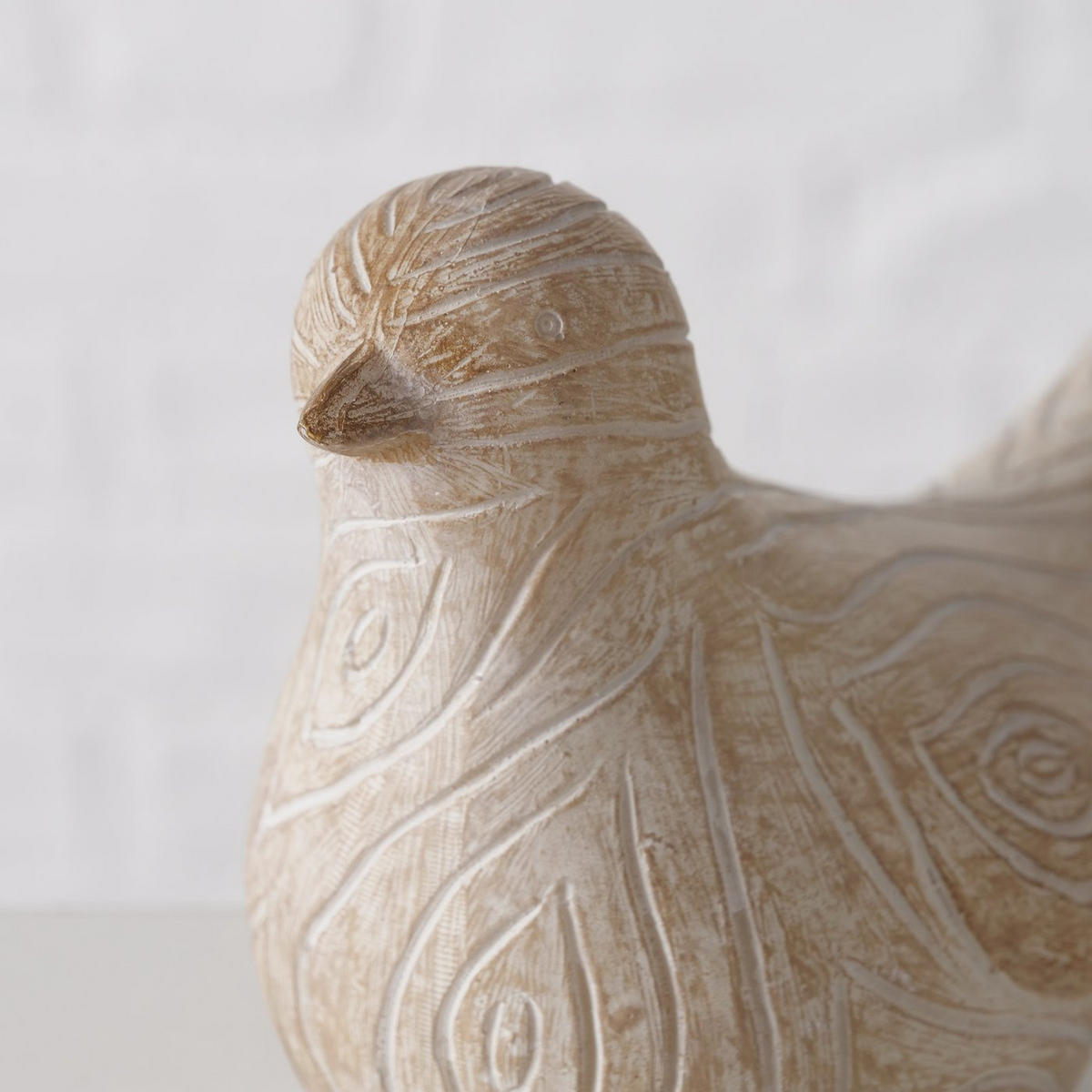 DEKO-VÖGEL Polyresin Karimo 2er-Set - Beige, Kunststoff (6/13/17cm) - Boltze Home