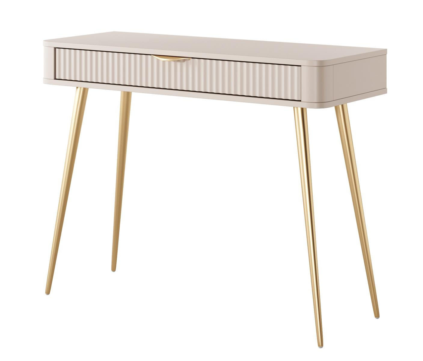 Compleo24 Schminktisch Beige 100.2x78x38 cm