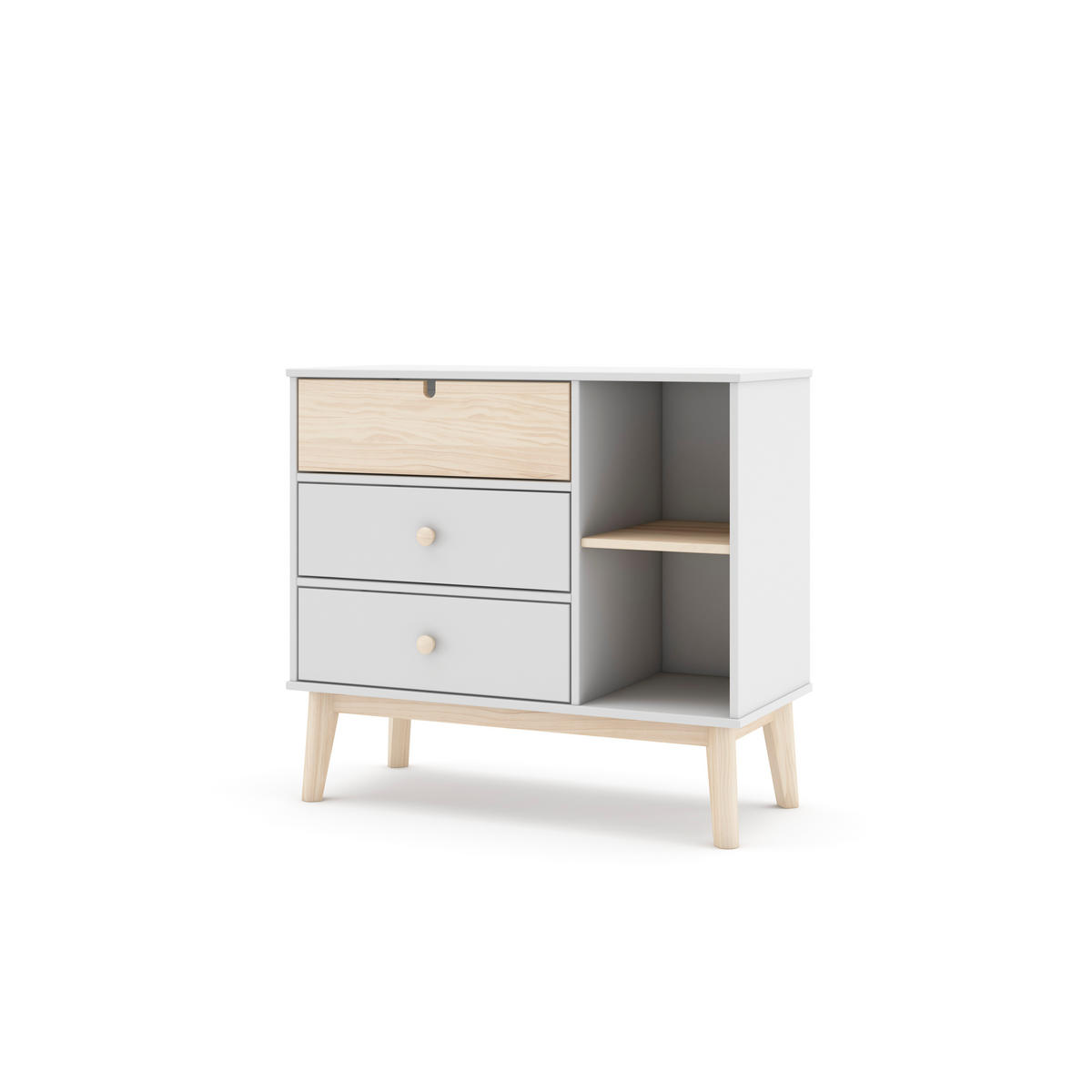 KOMMODE Estefania Beige 90/40/81 cm - Beige, Holz (40/81/90cm) - Calicosy