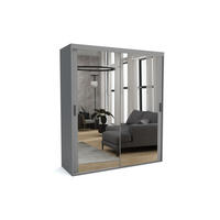 KLEIDERSCHRANK MAT A Grau 160x60x205 cm - Grau, Holzwerkstoff (160/205/60cm) - FURNLUX