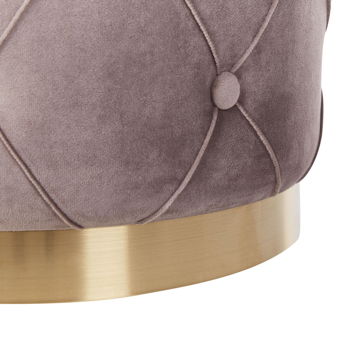 POUF 2er-Set Taupe Pueblo - Taupe/Goldfarben, Textil (33/44/33cm) - Beliani