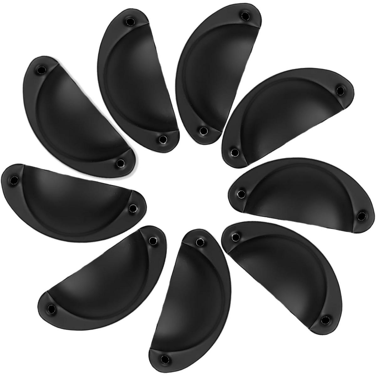 SCHRANKKNOPF Schwarz 12er-Set - Schwarz, Metall (6.6/3.4/8.1cm)