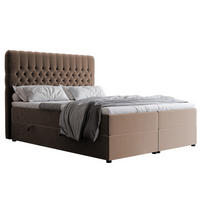 BOXBETT 120x200 cm mit Topper - Braun, Holzwerkstoff/Textil (120/200cm) - Idohome