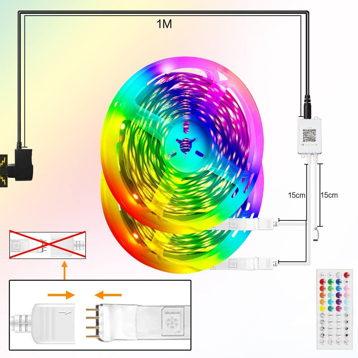LED-STRIPE Bailey II 15m - Transparent, Kunststoff (15/1/1cm) - Nettlife