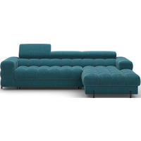 ECKSOFA FELRO mit Schlaffunktion, Bettkasten & verstellbaren Kopfstützen – Modernes Premium-Ecksofa in L-Form - Blau, Kunststoff (181/285cm) - Wohnideebilder