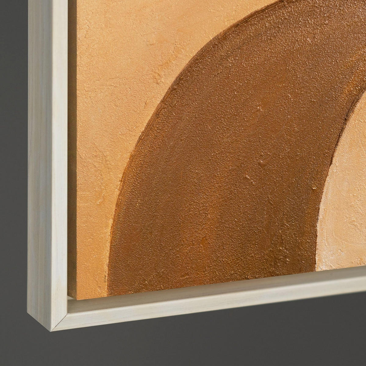 GEMÄLDE Krümmung des Horizonts Schattenfugenrahmen Beige 120x80 cm - Beige, Holz (120/80cm) - YS-art gallery