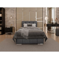 POLSTERBETT Zaira 100x200cm – Elegantes Polsterbett für modernen Wohnstil , ZONIERTE MULTI-TASCHEN-FEDERKERN (24cm), Graphitfarben - Graphitfarben, Holz (100/200cm) - Homesy