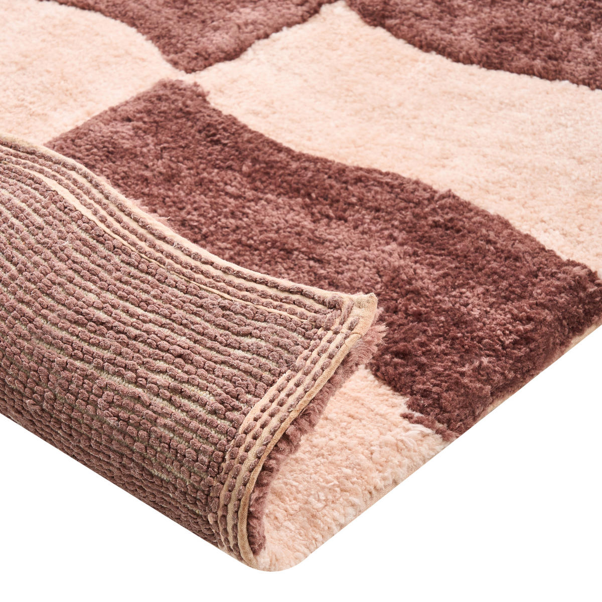 KOUPELNOVÁ PŘEDLOŽKA Hnědá/Béžová 60/90 cm Diwana - hnědá/béžová, textil (60/90cm) - Beliani