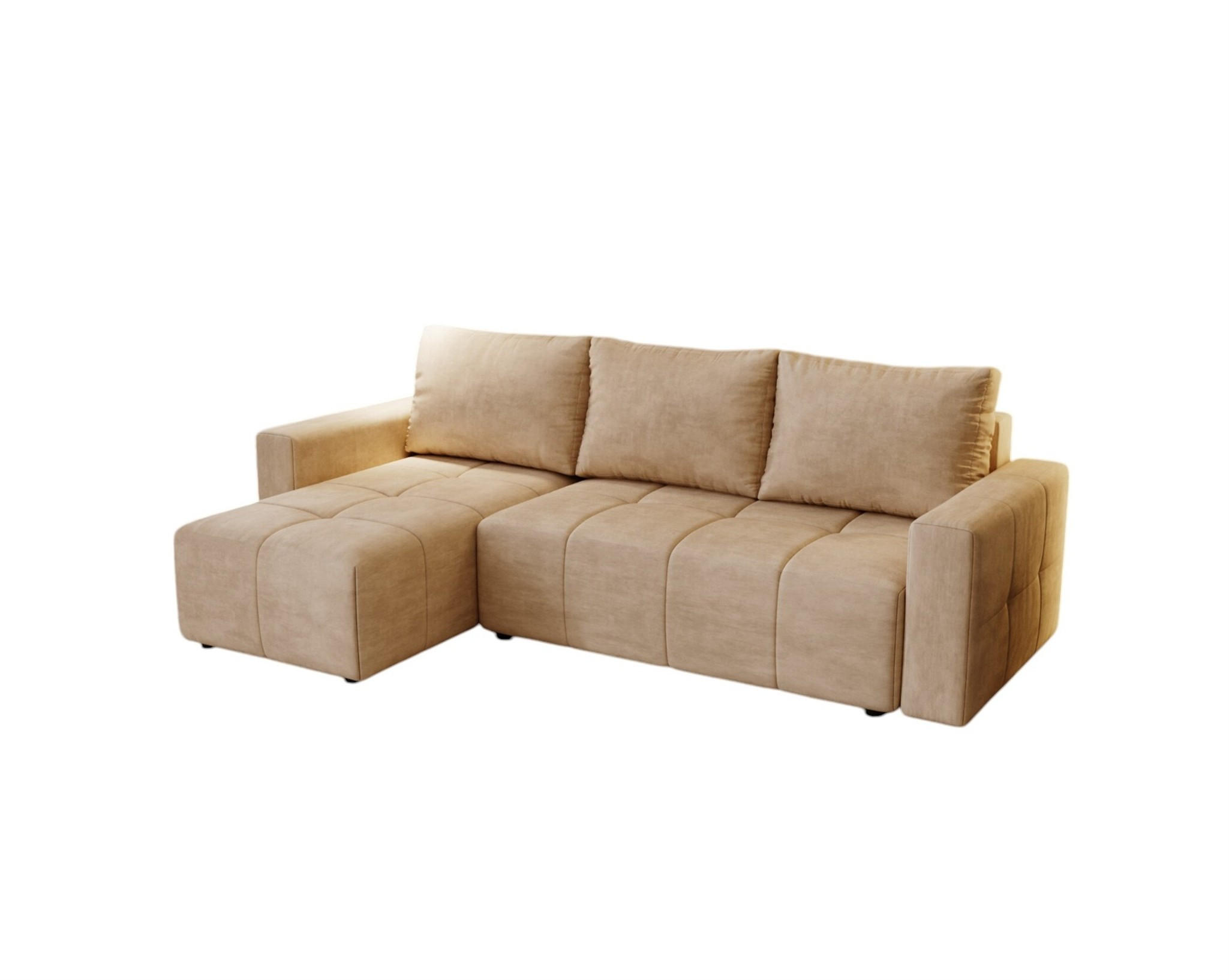 ECKSOFA Noha In Paros - Beige, Holzwerkstoff/Textil (231/142cm) - Fun Möbel