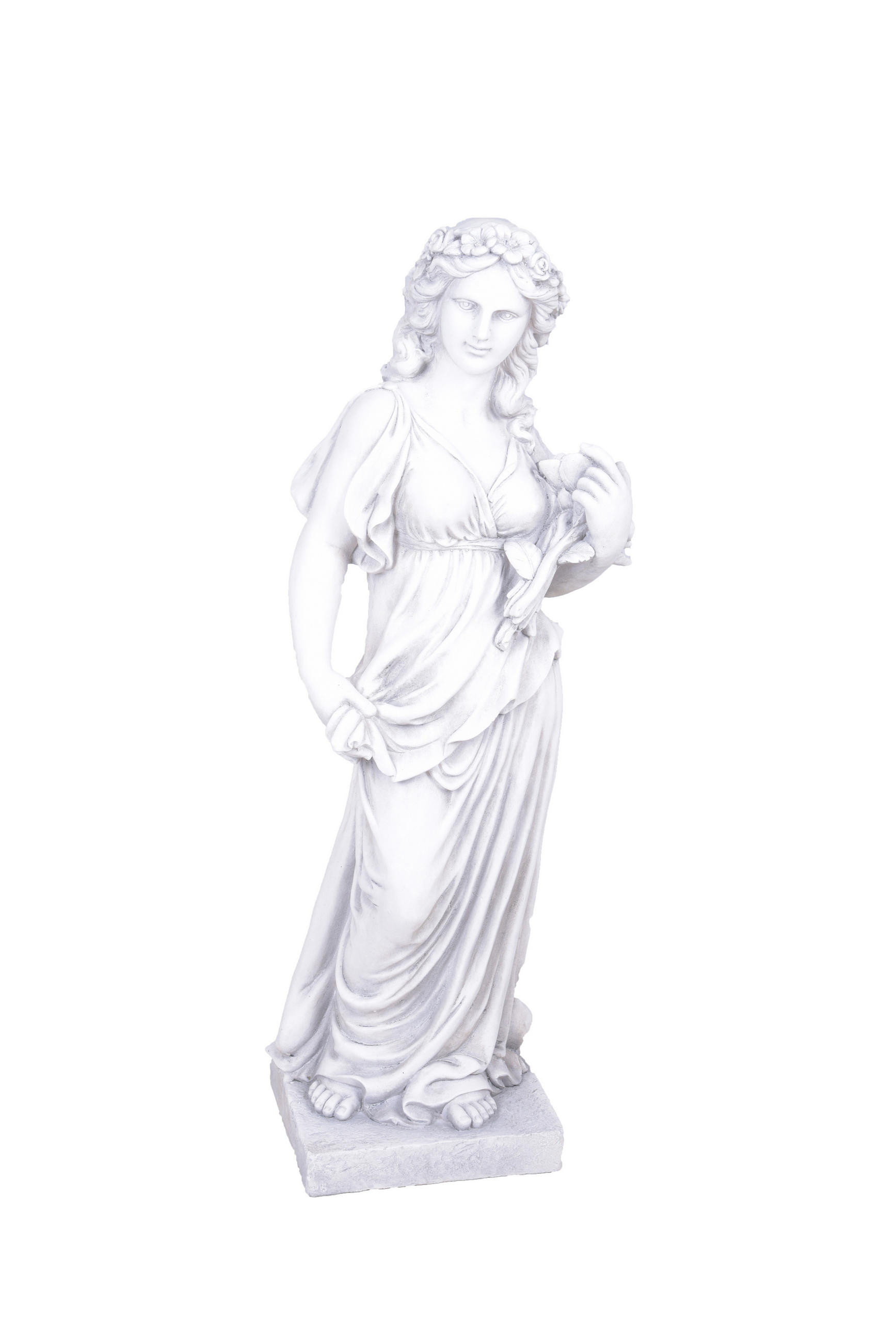 GARTENFIGUR Jens Weiß 94x31x37cm - Weiß, Kunststoff (31/94/37cm) - DELUKE