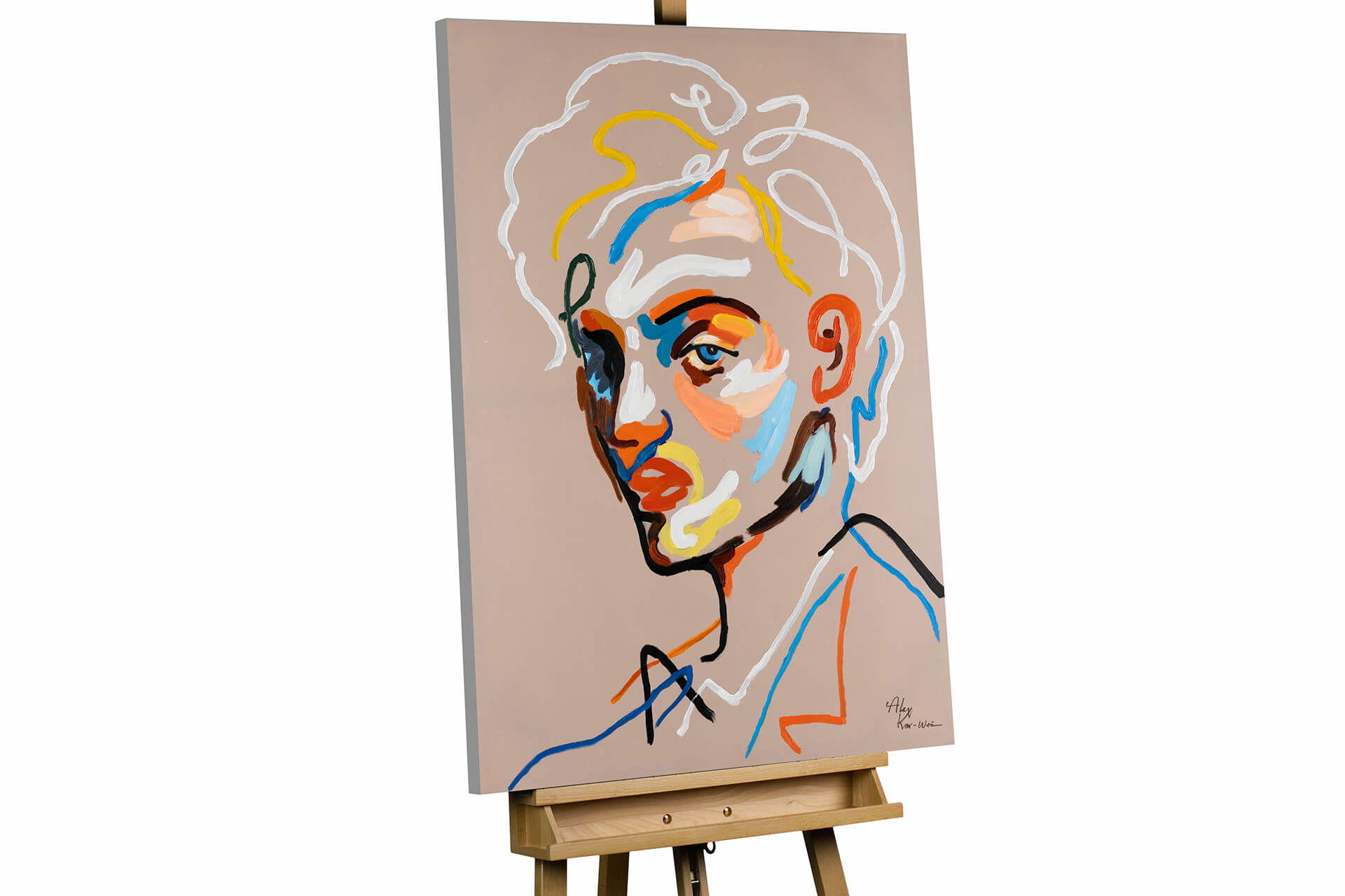 ACRYLBILD HANDGEMALT 75/100 cm - Beige/Multicolor, Holz/Textil (1.8/100cm) - KUNSTLOFT