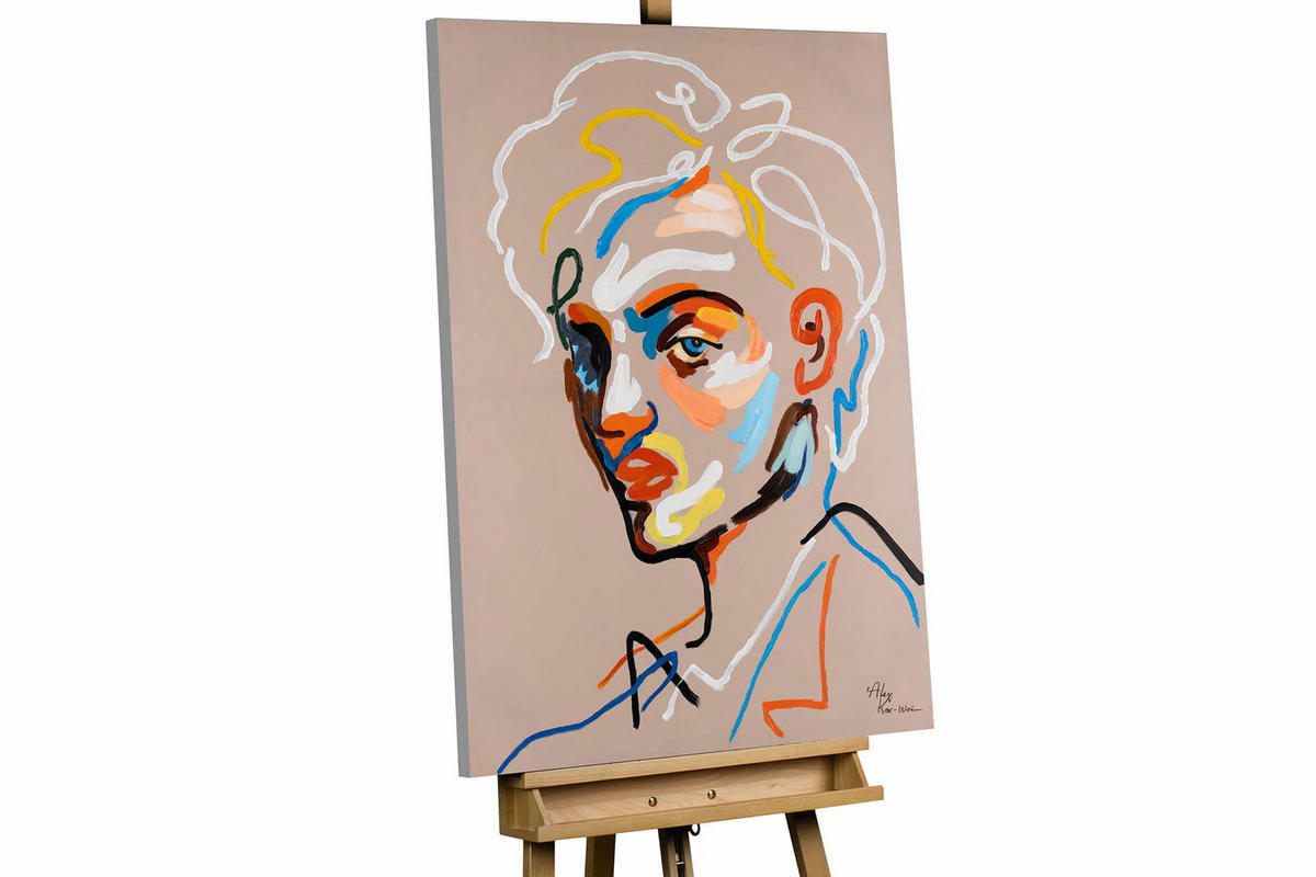 ACRYLBILD HANDGEMALT 75/100 cm - Beige/Multicolor, Holz/Textil (1.8/100cm) - KUNSTLOFT
