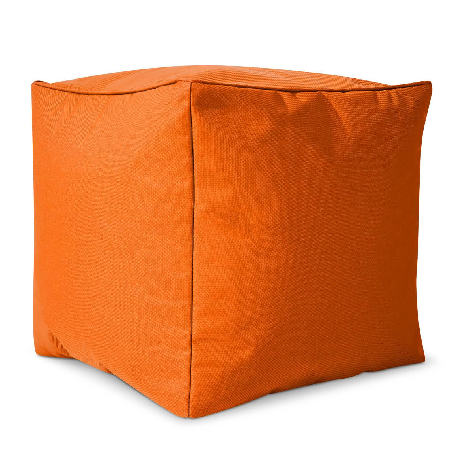 SITZSACK-HOCKER Pouf "Cube" 40x40x40cm - Orange, Textil (40/40/40cm) - Green Bean