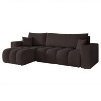 ECKSOFA Anabel Mit Schlaffunktion - Schwarz, Holzwerkstoff/Textil (248/145cm) - Fun Möbel