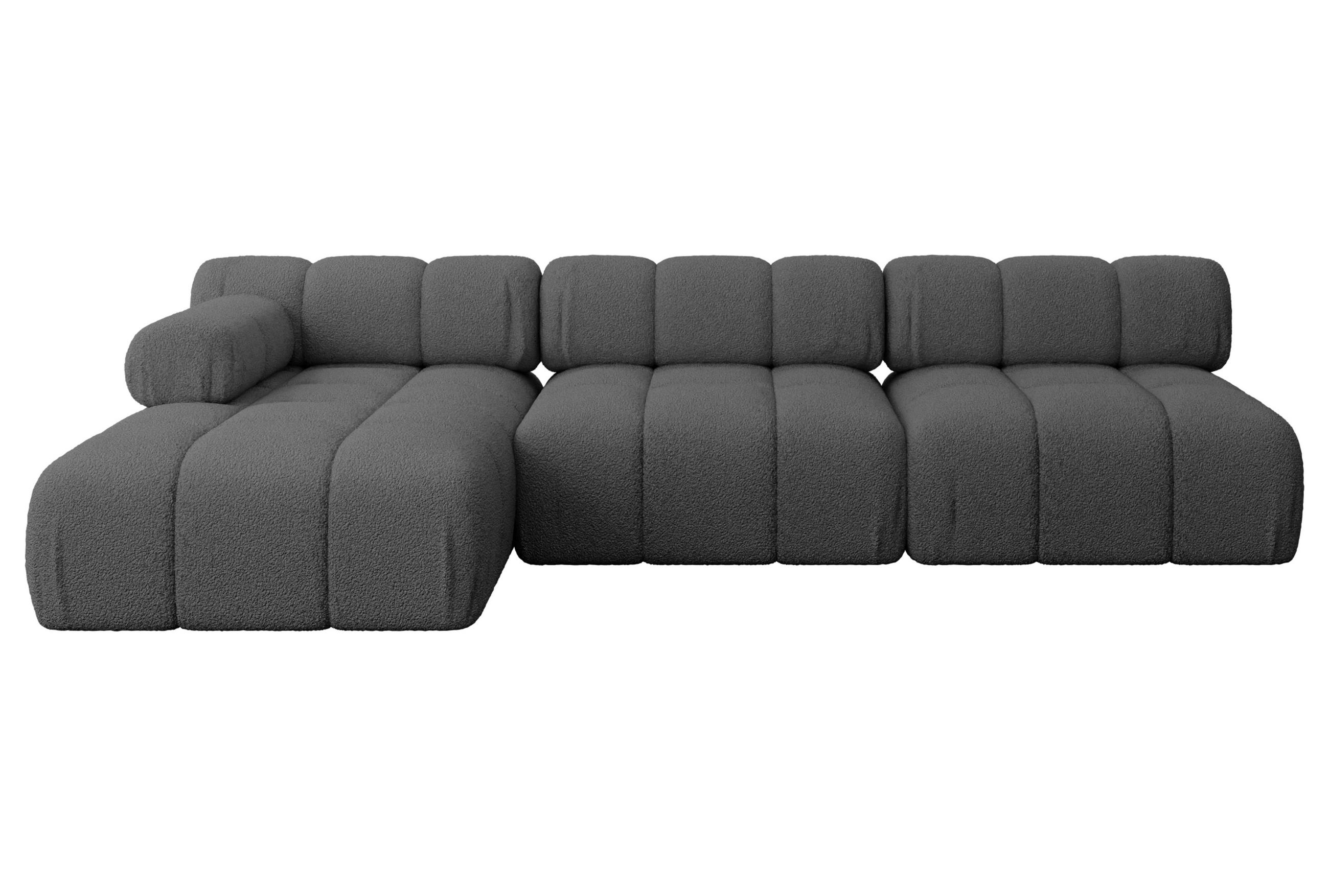 ECKSOFA modulares Sofa Razon-L2 - 285x160x70 cm Grau Bouclé - Grau, Holzwerkstoff/Textil (285/160cm) - ALTDECOR
