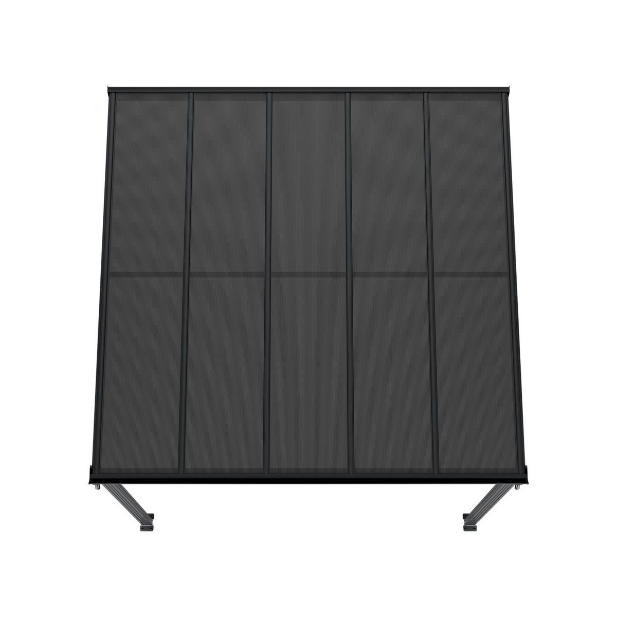TERRASSENDACH Borneo Aluminium 3x3m dunkelgrau - Dunkelgrau, Metall (312/278/303cm) - Juskys