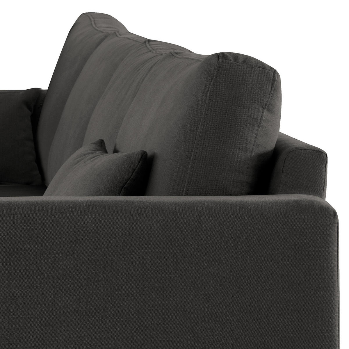 ECKSOFA mit Longchair - Eichefarben/Anthrazit, Naturmaterialien/Eichenholz (281/153cm) - home24