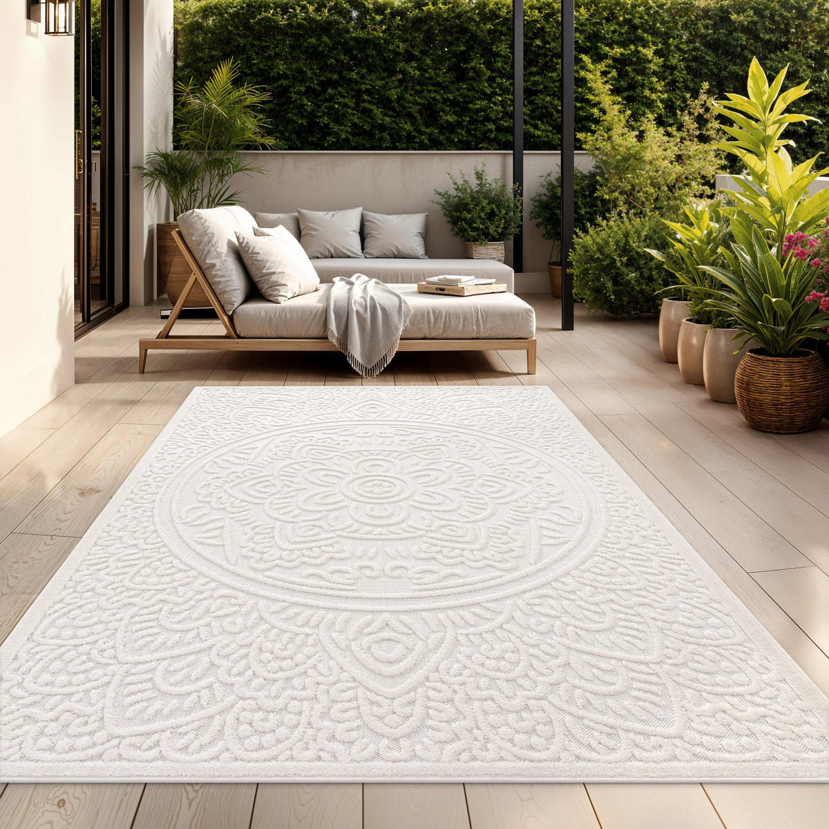 OUTDOORTEPPICH Marokkanisch Creme 200 x 290 cm - Creme, Kunststoff (200/290cm) - TT Home